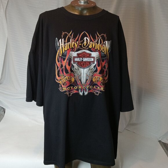 Harley Davidson Classic Motorcycle Black Shirt 5XL Sarnia Motorsport Custom - Picture 1 of 13